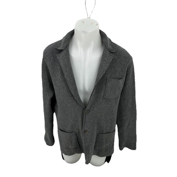 Emozioni Uomo Large Men Italy Wool Blend Sweater Blazer Gray 2 Button CLTs - Picture 1 of 8